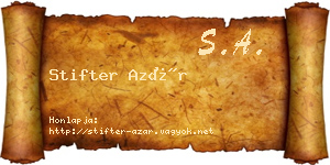 Stifter Azár névjegykártya